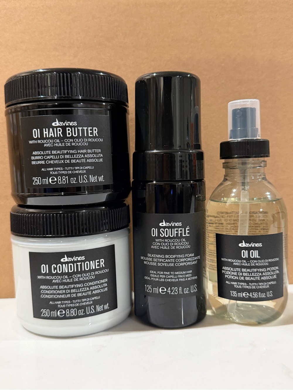Davines OI Hair Care Set: Hair Butter, Conditioner, Foam, Oil Roucou Oil